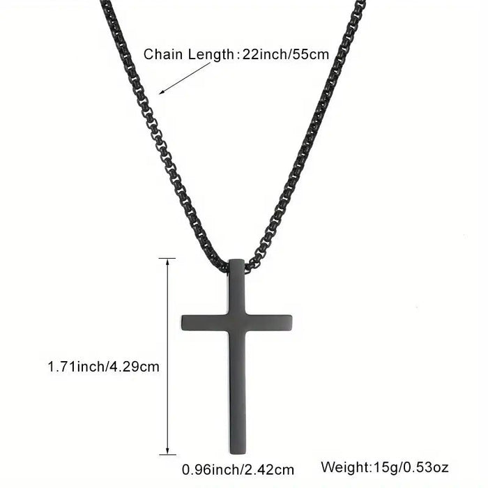 Collar de cruz minimalista de acero inoxidable 304L duradero para hombres - Quierox - Tienda Online