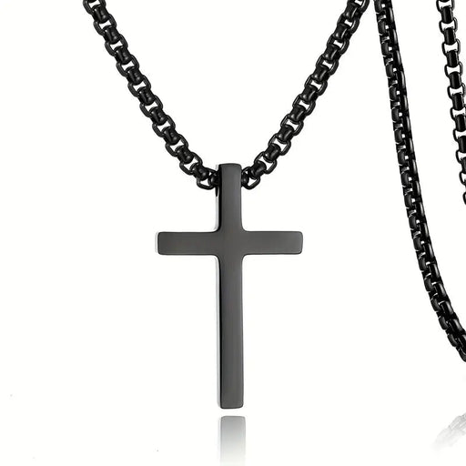 Collar de cruz minimalista de acero inoxidable 304L duradero para hombres - Quierox - Tienda Online