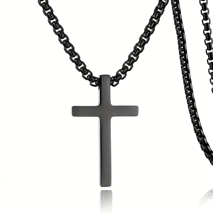 Collar de cruz minimalista de acero inoxidable 304L duradero para hombres - Quierox - Tienda Online