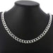 Collar de lujo hebilla cuadrada, cadena larga plateada para el cuello, gruesa, para hombre - Quierox - Tienda Online