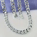 Collar de lujo hebilla cuadrada, cadena larga plateada para el cuello, gruesa, para hombre - Quierox - Tienda Online