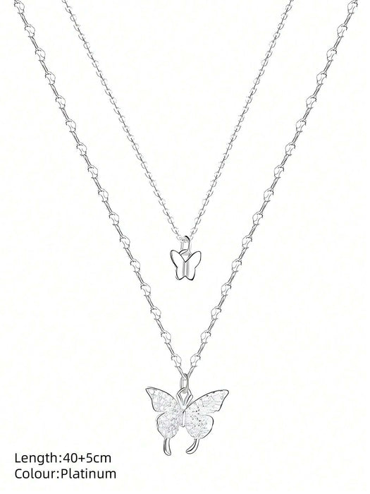 Collar de mariposa diseño de doble capa para resaltar la figura delgada - Quierox - Tienda Online