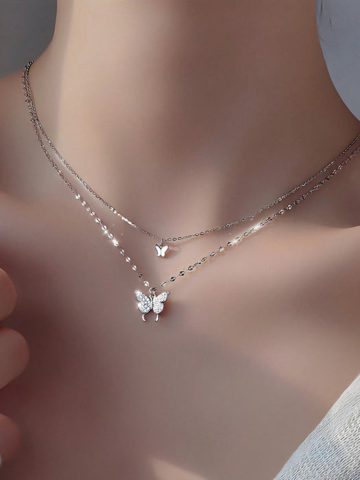 Collar de mariposa diseño de doble capa para resaltar la figura delgada - Quierox - Tienda Online