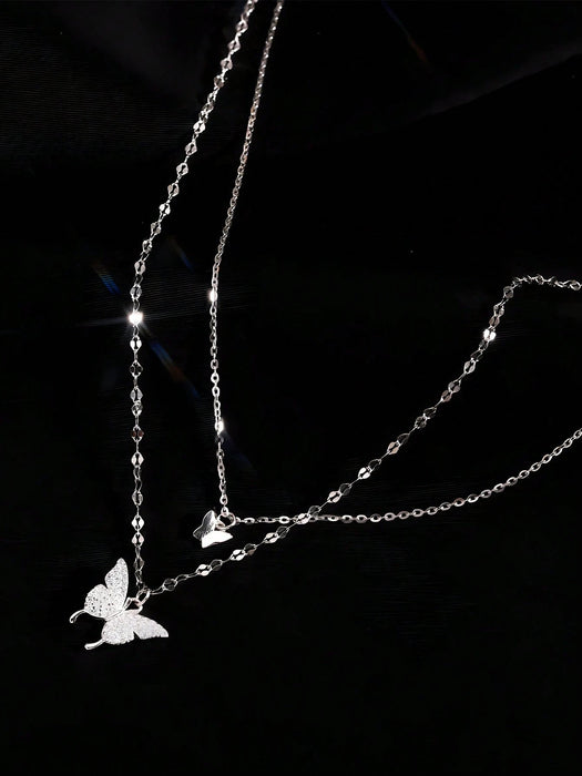 Collar de mariposa diseño de doble capa para resaltar la figura delgada - Quierox - Tienda Online