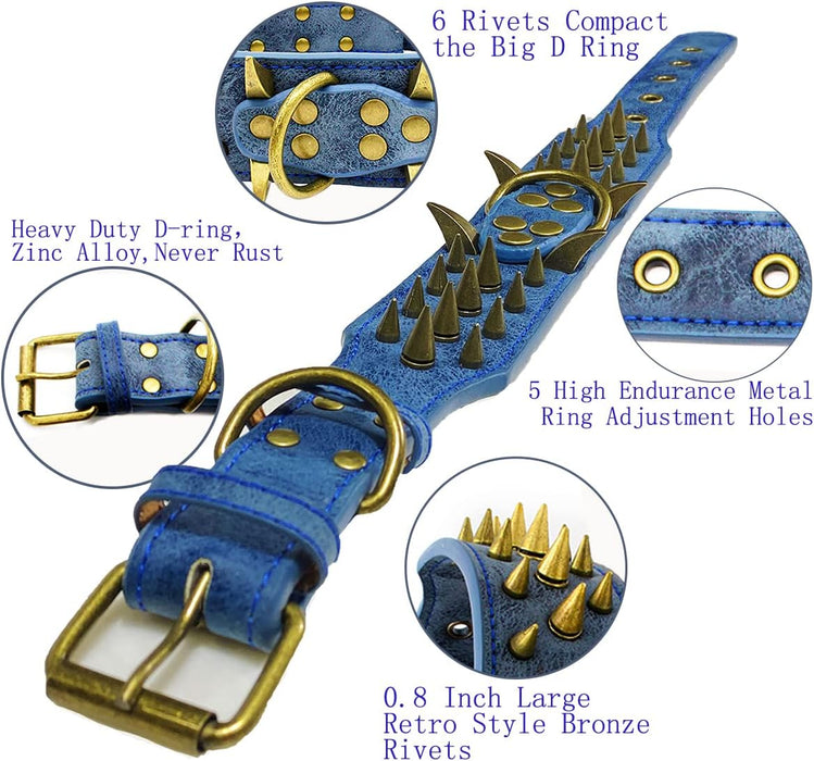 Collar de perro con tachuelas con púas grandes y afiladas / Small - Quierox - Tienda Online