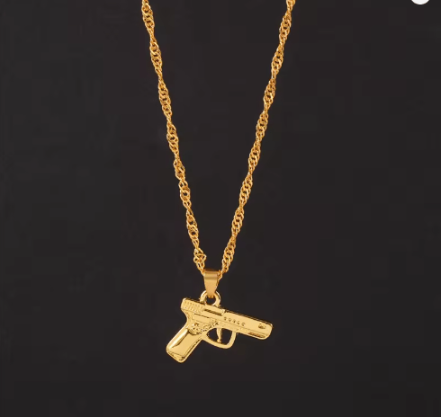 Collar de pistola dorada de HipHop, un regalo encantador para el hombre - Quierox - Tienda Online