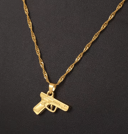 Collar de pistola dorada de HipHop, un regalo encantador para el hombre - Quierox - Tienda Online