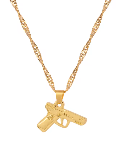 Collar de pistola dorada de HipHop, un regalo encantador para el hombre - Quierox - Tienda Online
