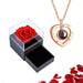 Collar de proyección con colgante de corazón de amor con caja de regalo con rosa - Quierox - Tienda Online