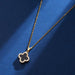 Collar de serie de trébol de cuatro hojas negro y dorado - Quierox - Tienda Online
