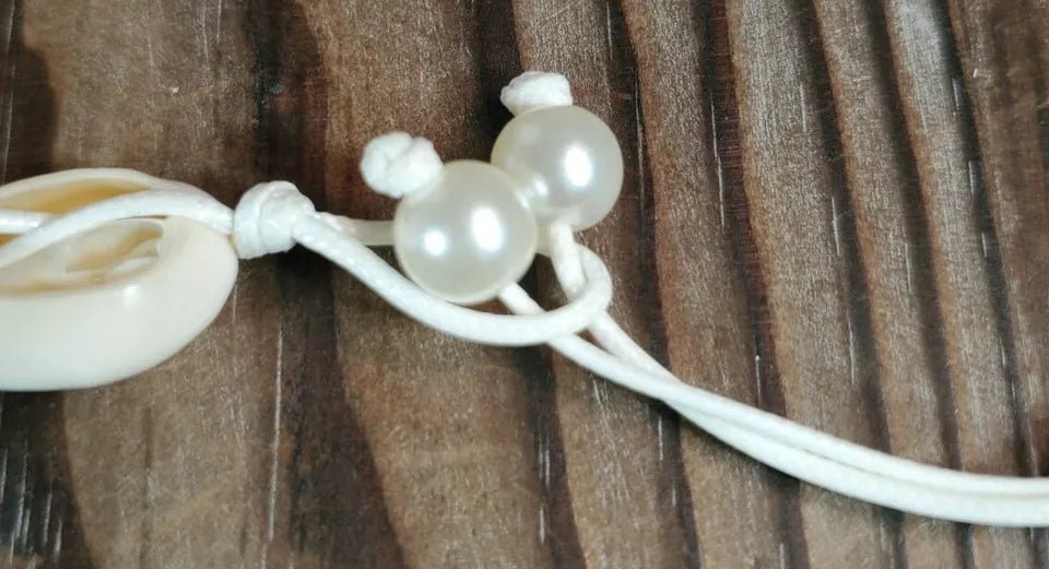 Collar Gargantilla de Concha Crema con Cierre de Botón imitacion de perlas - Quierox - Tienda Online