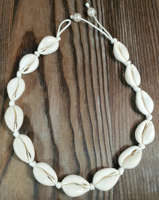 Collar Gargantilla de Concha Crema con Cierre de Botón imitacion de perlas - Quierox - Tienda Online