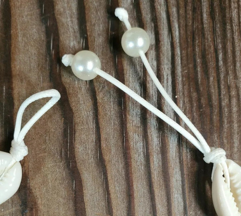 Collar Gargantilla de Concha Crema con Cierre de Botón imitacion de perlas - Quierox - Tienda Online