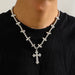 Collar irregular de última moda con cruz de perlas para hombre, diseño minoritario - Quierox - Tienda Online