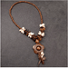 Collar largo bohemio de flores para mujer, cadena de madera - Quierox - Tienda Online