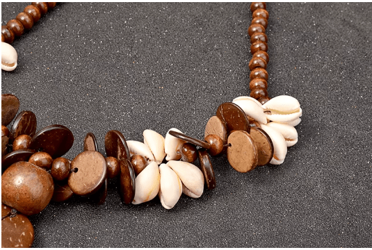 Collar largo bohemio de flores para mujer, cadena de madera - Quierox - Tienda Online