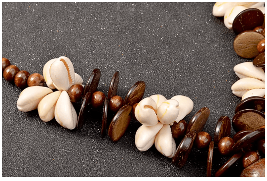 Collar largo bohemio de flores para mujer, cadena de madera - Quierox - Tienda Online