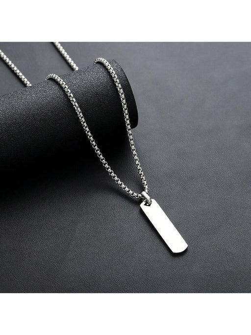 Collar largo con colgante de pizarra blanca para hombre - Quierox - Tienda Online