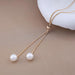 Collar largo de perlas con forma de Y, colgante de perla delicada - Quierox - Tienda Online