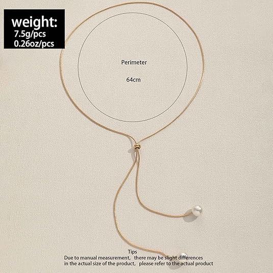 Collar largo de perlas con forma de Y, colgante de perla delicada - Quierox - Tienda Online
