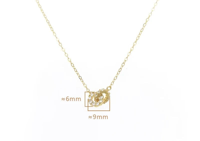 Collar Metiseko de plata de ley 925 con doble cruz y círculos de circonitas cúbicas transparentes - Quierox - Tienda Online