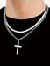 Collar minimalistas de cadena cruzada de acero inoxidable, ideal para uso diario - Quierox - Tienda Online