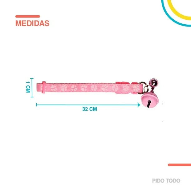 Collar para mascota ajustable para perro, gato y razas pequeñas rosado - Quierox - Tienda Online