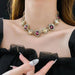 Collar vintage de pedrería morada para mujer, estilo palacio. - Quierox - Tienda Online