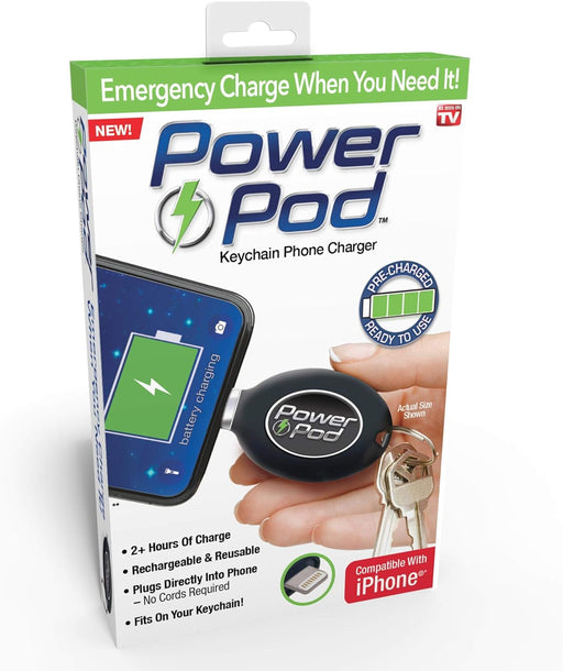 Collections Etc Llavero cargador de emergencia Power Pod para iPhone - Quierox - Tienda Online