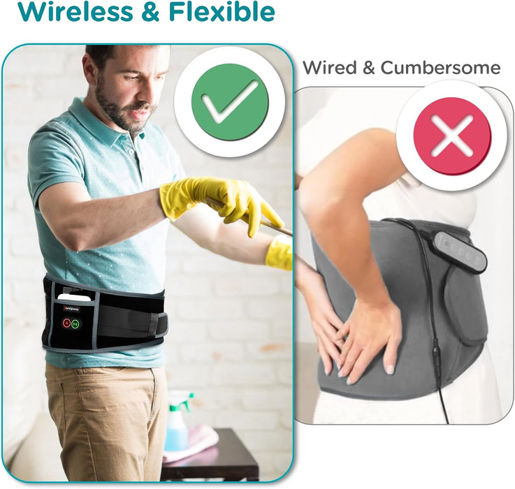 Comfytemp Almohadilla térmica inalámbrica con masajeador para espalda, masajeador portátil - Quierox - Tienda Online