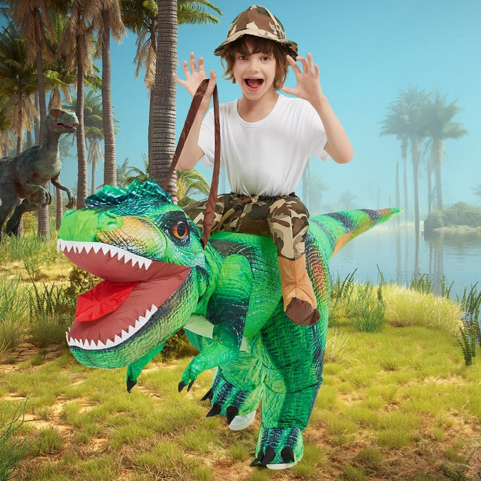 COMIN Disfraz inflable de dinosaurio para niños, divertido disfraz de dinosaurio T Rex para fiesta - Quierox - Tienda Online