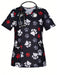 Cómoda camiseta médica con cuello en V y estampado de huellas de perro - Quierox - Tienda Online