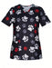 Cómoda camiseta médica con cuello en V y estampado de huellas de perro - Quierox - Tienda Online