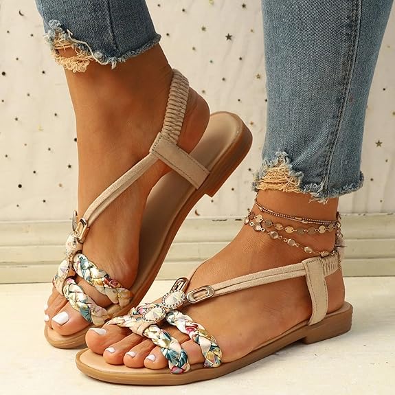 Cómodas sandalias deslizantes para mujer, zapatos elegantes con correa de gancho y bucle - Quierox - Tienda Online