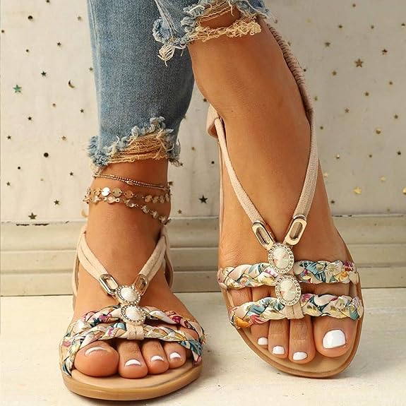 Cómodas sandalias deslizantes para mujer, zapatos elegantes con correa de gancho y bucle - Quierox - Tienda Online