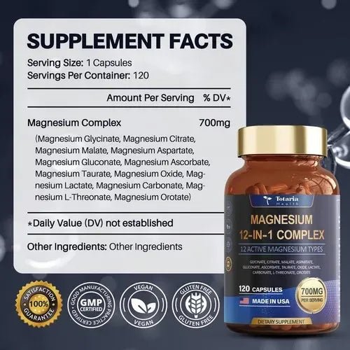 Complejo de magnesio Totaria 12 en 1, 700 mg - Quierox - Tienda Online