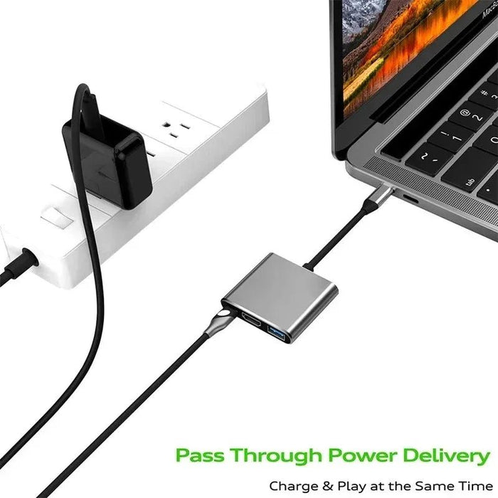 Concentrador USB 3 en 1, divisor compatible con USB C a HDMI, estación de acoplamiento USB 3.0 compatible con tipo C a HDMI para MacBook Air - Quierox - Tienda Online