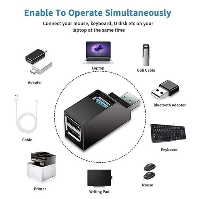 Concentrador USB 3.0 de 3 puertos - Quierox - Tienda Online