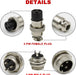 Conector de panel hembra de metal de 3 pines GX20 - 3P - Quierox - Tienda Online