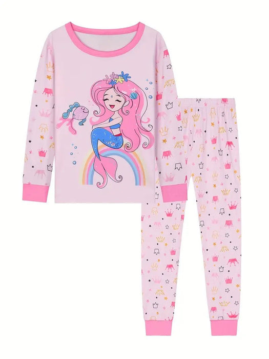 Conjunto 2 piezas camisón pijama de niñas con estampado de sirena - Quierox - Tienda Online