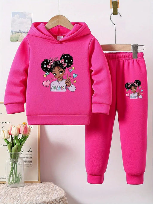 Conjunto Casual de Niña con Estampado de Dibujos Animados, Suave y Transpirable - Quierox - Tienda Online