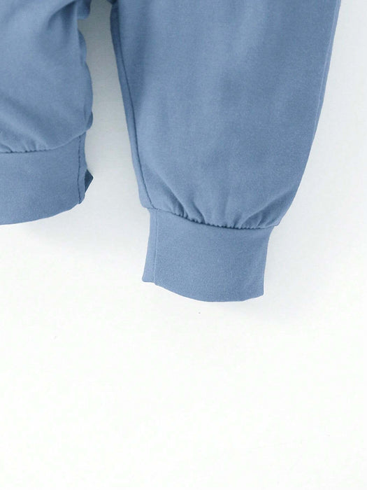 Conjunto casual de pelele de manga larga y estampado de letra + pantalones - Quierox - Tienda Online