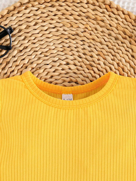 Conjunto casual para bebé, camiseta de manga y mono con estampado de patito - Quierox - Tienda Online