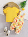 Conjunto casual para bebé, camiseta de manga y mono con estampado de patito - Quierox - Tienda Online