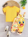 Conjunto casual para bebé, camiseta de manga y mono con estampado de patito - Quierox - Tienda Online