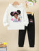Conjunto casual para niña con estampado de dibujos animados, suave y transpirable - Quierox - Tienda Online