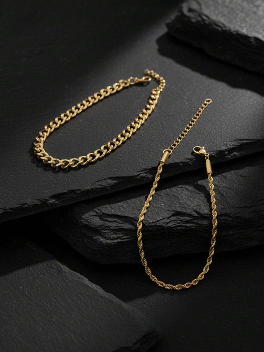 Conjunto de 2 brazaletes con diseño minimalista para hombres - Quierox - Tienda Online