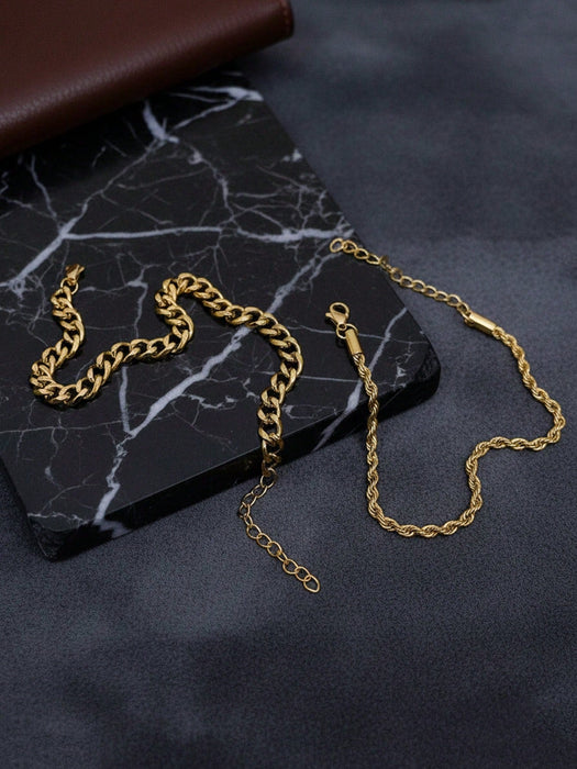 Conjunto de 2 brazaletes con diseño minimalista para hombres - Quierox - Tienda Online