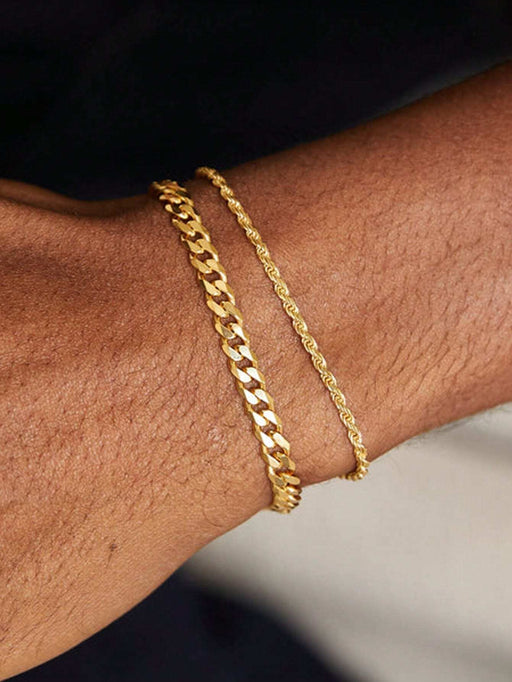 Conjunto de 2 brazaletes con diseño minimalista para hombres - Quierox - Tienda Online