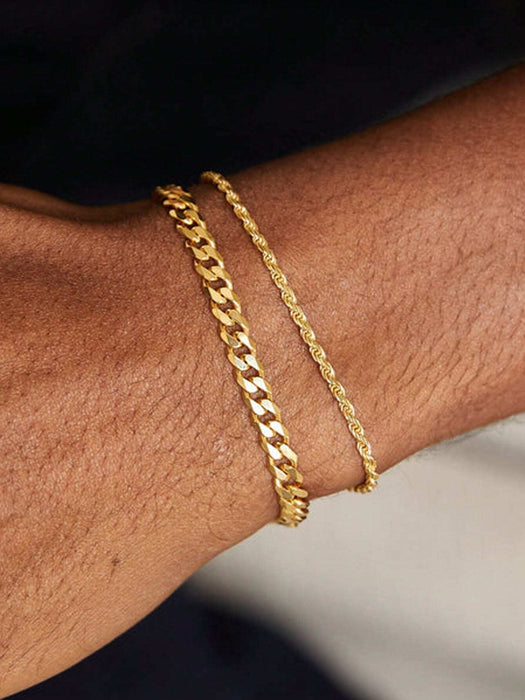 Conjunto de 2 brazaletes con diseño minimalista para hombres - Quierox - Tienda Online